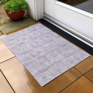 Piper Looms Chantille Squares ACN890 Lavender Machine Washable Area Rug Scatter Outdoor Lifestyle Image Feature