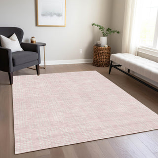 Piper Looms Chantille Squares ACN890 Pink Machine Washable Area Rug Lifestyle Image Feature