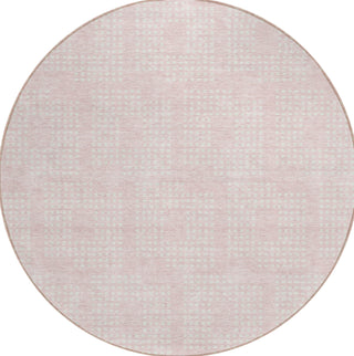 Piper Looms Chantille Squares ACN890 Pink Machine Washable Area Rug Round Main Image