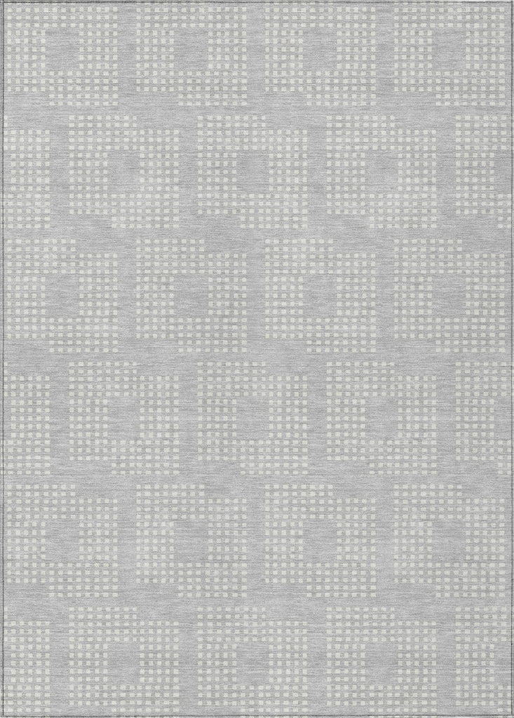 Piper Looms Chantille Squares ACN890 Silver Machine Washable Area Rug main image
