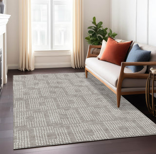 Piper Looms Chantille Squares ACN890 Taupe Machine Washable Area Rug Lifestyle Image Feature