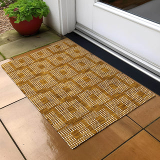 Piper Looms Chantille Squares ACN890 Terracotta Machine Washable Area Rug Scatter Outdoor Lifestyle Image Feature