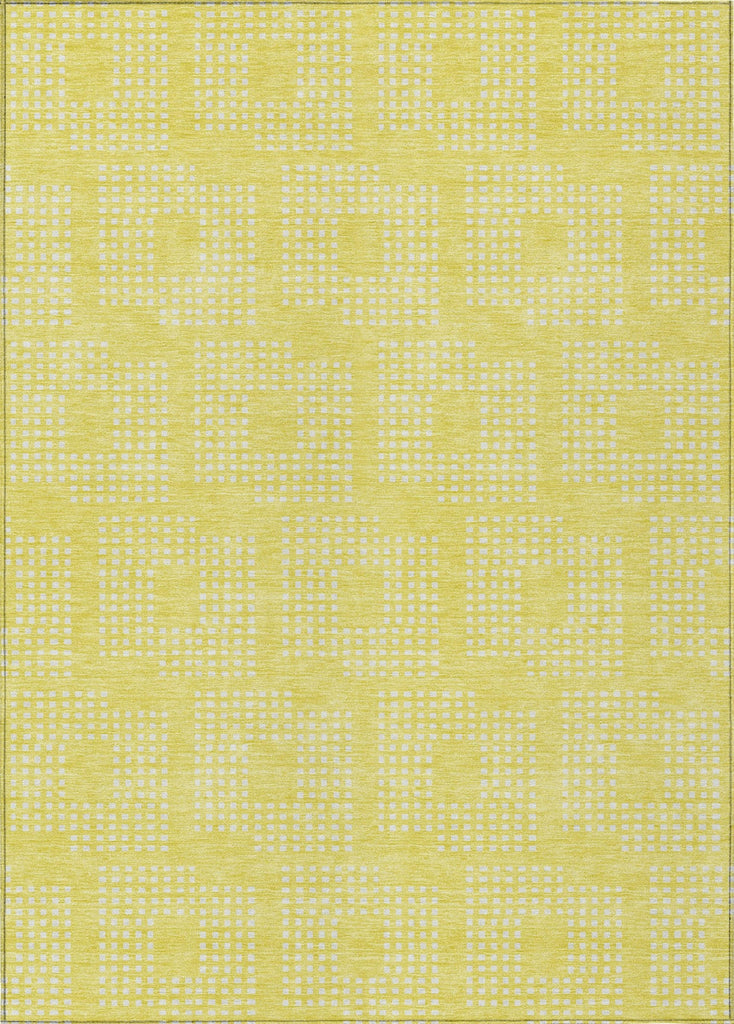 Piper Looms Chantille Squares ACN890 Yellow Machine Washable Area Rug main image