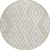 Piper Looms Chantille Diamonds ACN891 Beige Machine Washable Area Rug Round Main Image