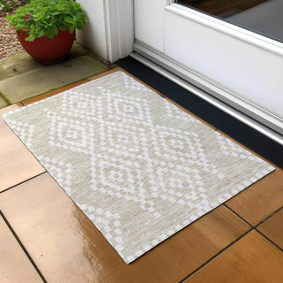 Piper Looms Chantille Diamonds ACN891 Beige Machine Washable Area Rug Scatter Outdoor Lifestyle Image Feature