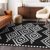 Piper Looms Chantille Diamonds ACN891 Black Machine Washable Area Rug Lifestyle Image Feature