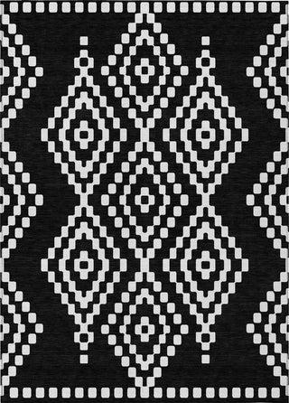 Piper Looms Chantille Diamonds ACN891 Black Machine Washable Area Rug main image