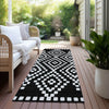 Piper Looms Chantille Diamonds ACN891 Black Machine Washable Area Rug Runner Outdoor Lifestyle Image Feature