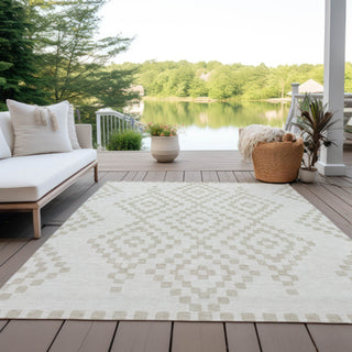 Piper Looms Chantille Diamonds ACN891 Ivory Machine Washable Area Rug Outdoor Lifestyle Image Feature