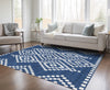 Piper Looms Chantille Diamonds ACN891 Navy Machine Washable Area Rug Lifestyle Image Feature