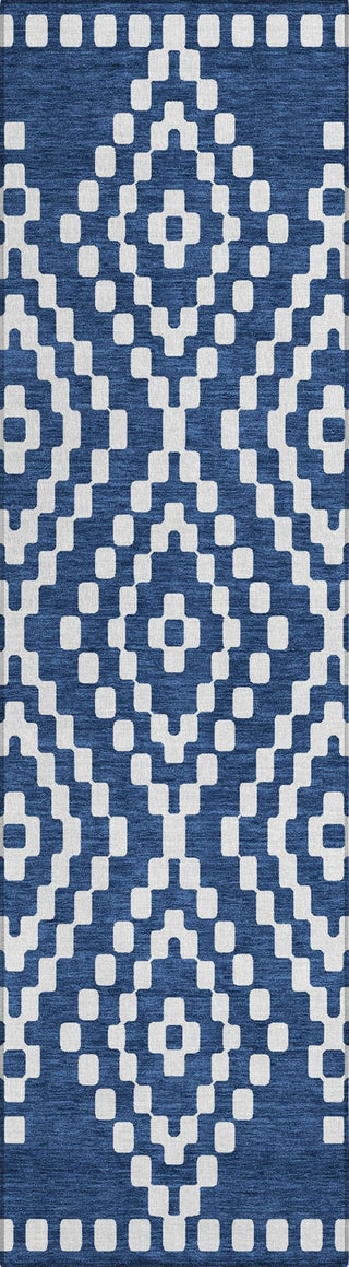 Piper Looms Chantille Diamonds ACN891 Navy Machine Washable Area Rug Runner Main Image