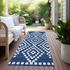 Piper Looms Chantille Diamonds ACN891 Navy Machine Washable Area Rug Runner Outdoor Lifestyle Image Feature