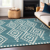 Piper Looms Chantille Diamonds ACN891 Teal Machine Washable Area Rug Lifestyle Image Feature