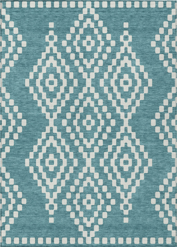 Piper Looms Chantille Diamonds ACN891 Teal Machine Washable Area Rug main image
