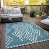 Piper Looms Chantille Diamonds ACN891 Teal Machine Washable Area Rug Outdoor Lifestyle Image Feature