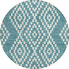 Piper Looms Chantille Diamonds ACN891 Teal Machine Washable Area Rug Round Main Image