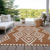 Piper Looms Chantille Diamonds ACN891 Terracotta Machine Washable Area Rug Outdoor Lifestyle Image Feature