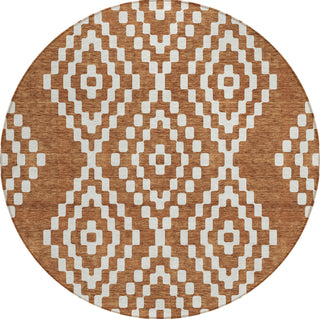 Piper Looms Chantille Diamonds ACN891 Terracotta Machine Washable Area Rug Round Main Image