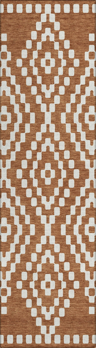 Piper Looms Chantille Diamonds ACN891 Terracotta Machine Washable Area Rug Runner Main Image