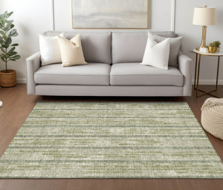 Piper Looms Chantille Stripes ACN892 Aloe Machine Washable Area Rug Lifestyle Image Feature