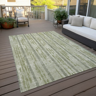 Piper Looms Chantille Stripes ACN892 Aloe Machine Washable Area Rug Outdoor Lifestyle Image Feature