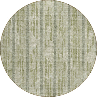 Piper Looms Chantille Stripes ACN892 Aloe Machine Washable Area Rug Round Main Image