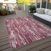 Piper Looms Chantille Stripes ACN892 Blush Machine Washable Area Rug Outdoor Lifestyle Image Feature