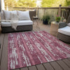 Piper Looms Chantille Stripes ACN892 Blush Machine Washable Area Rug Outdoor Lifestyle Image Feature