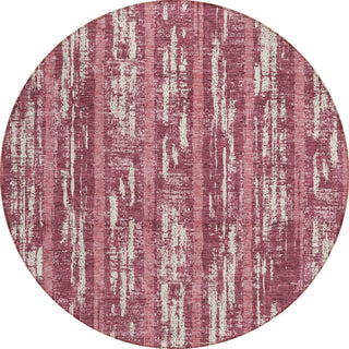 Piper Looms Chantille Stripes ACN892 Blush Machine Washable Area Rug Round Main Image