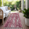 Piper Looms Chantille Stripes ACN892 Blush Machine Washable Area Rug Runner Outdoor Lifestyle Image Feature