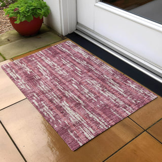 Piper Looms Chantille Stripes ACN892 Blush Machine Washable Area Rug Scatter Outdoor Lifestyle Image Feature
