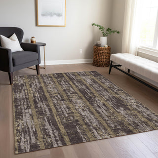 Piper Looms Chantille Stripes ACN892 Chocolate Machine Washable Area Rug Lifestyle Image Feature