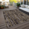 Piper Looms Chantille Stripes ACN892 Chocolate Machine Washable Area Rug Outdoor Lifestyle Image Feature
