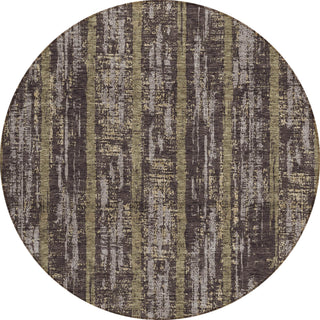 Piper Looms Chantille Stripes ACN892 Chocolate Machine Washable Area Rug Round Main Image