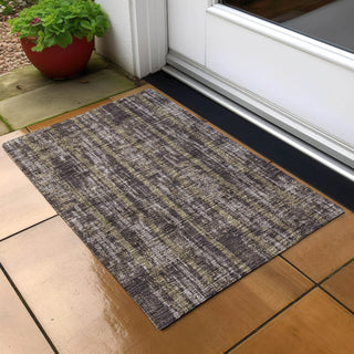 Piper Looms Chantille Stripes ACN892 Chocolate Machine Washable Area Rug Scatter Outdoor Lifestyle Image Feature