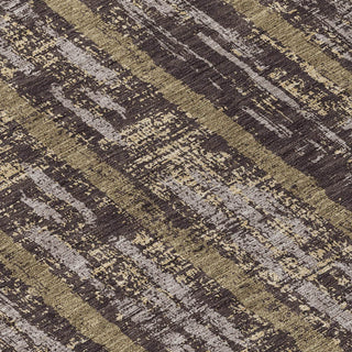 Piper Looms Chantille Stripes ACN892 Chocolate Machine Washable Area Rug Swatch Image