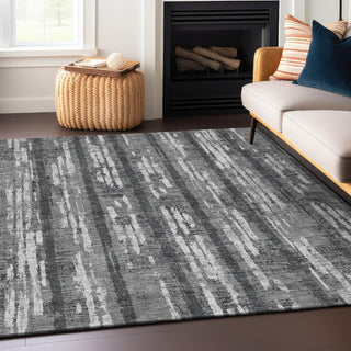 Piper Looms Chantille Stripes ACN892 Gray Machine Washable Area Rug Lifestyle Image Feature