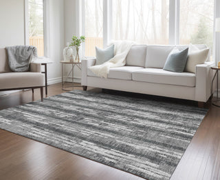 Piper Looms Chantille Stripes ACN892 Gray Machine Washable Area Rug Lifestyle Image Feature