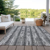 Piper Looms Chantille Stripes ACN892 Gray Machine Washable Area Rug Outdoor Lifestyle Image Feature