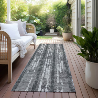 Piper Looms Chantille Stripes ACN892 Gray Machine Washable Area Rug Runner Outdoor Lifestyle Image Feature