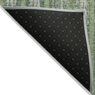 Piper Looms Chantille Stripes ACN892 Green Machine Washable Area Rug Backing Image