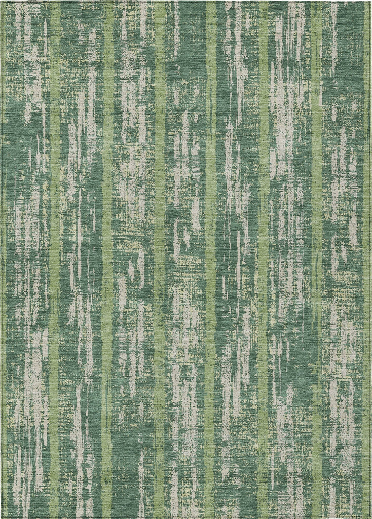 Piper Looms Chantille Stripes ACN892 Green Machine Washable Area Rug main image