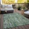 Piper Looms Chantille Stripes ACN892 Green Machine Washable Area Rug Outdoor Lifestyle Image Feature