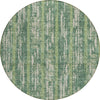 Piper Looms Chantille Stripes ACN892 Green Machine Washable Area Rug Round Main Image