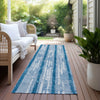 Piper Looms Chantille Stripes ACN892 Navy Machine Washable Area Rug Runner Outdoor Lifestyle Image Feature