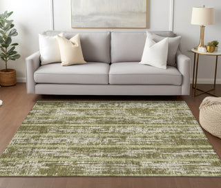 Piper Looms Chantille Stripes ACN892 Olive Machine Washable Area Rug Lifestyle Image Feature