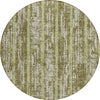 Piper Looms Chantille Stripes ACN892 Olive Machine Washable Area Rug Round Main Image