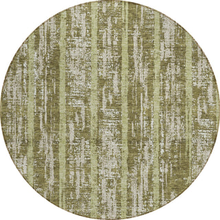 Piper Looms Chantille Stripes ACN892 Olive Machine Washable Area Rug Round Main Image