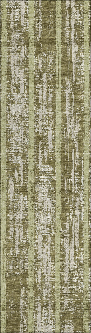 Piper Looms Chantille Stripes ACN892 Olive Machine Washable Area Rug Runner Main Image