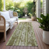 Piper Looms Chantille Stripes ACN892 Olive Machine Washable Area Rug Runner Outdoor Lifestyle Image Feature